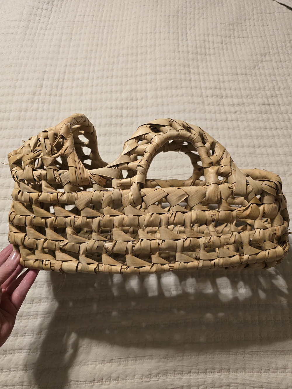 Woven Natural Straw Baby Moses Basket, Baby Dolls Or Stuffies Carrying Basket.